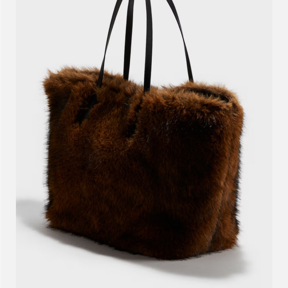 Nwt limited Edition H&M Luxurious Brown Faux Fur Tote Bag